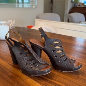 Chie Mihara Brown Cutout Leather Heels
